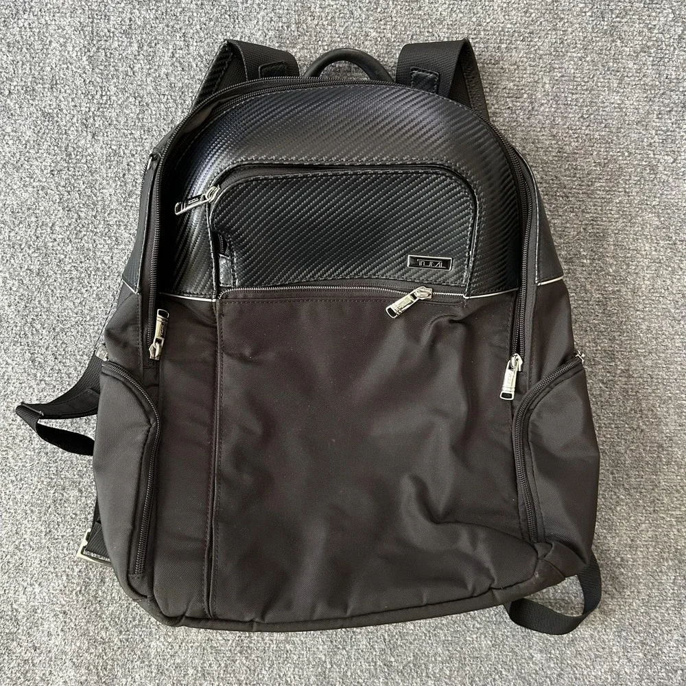 TUMI Arrive Bradley Carbon Fiber Look Backpack Laptop Travel Business Bag